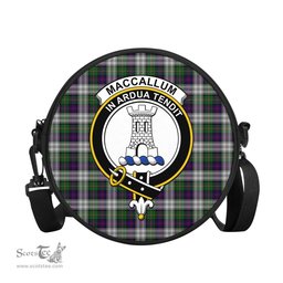 Scottish MacCallum Dress Tartan Round Crossbody Bags - Round Purse with Family Crest Scottish Plaid Tartan Plaid - ScotsTee - scotstee.com