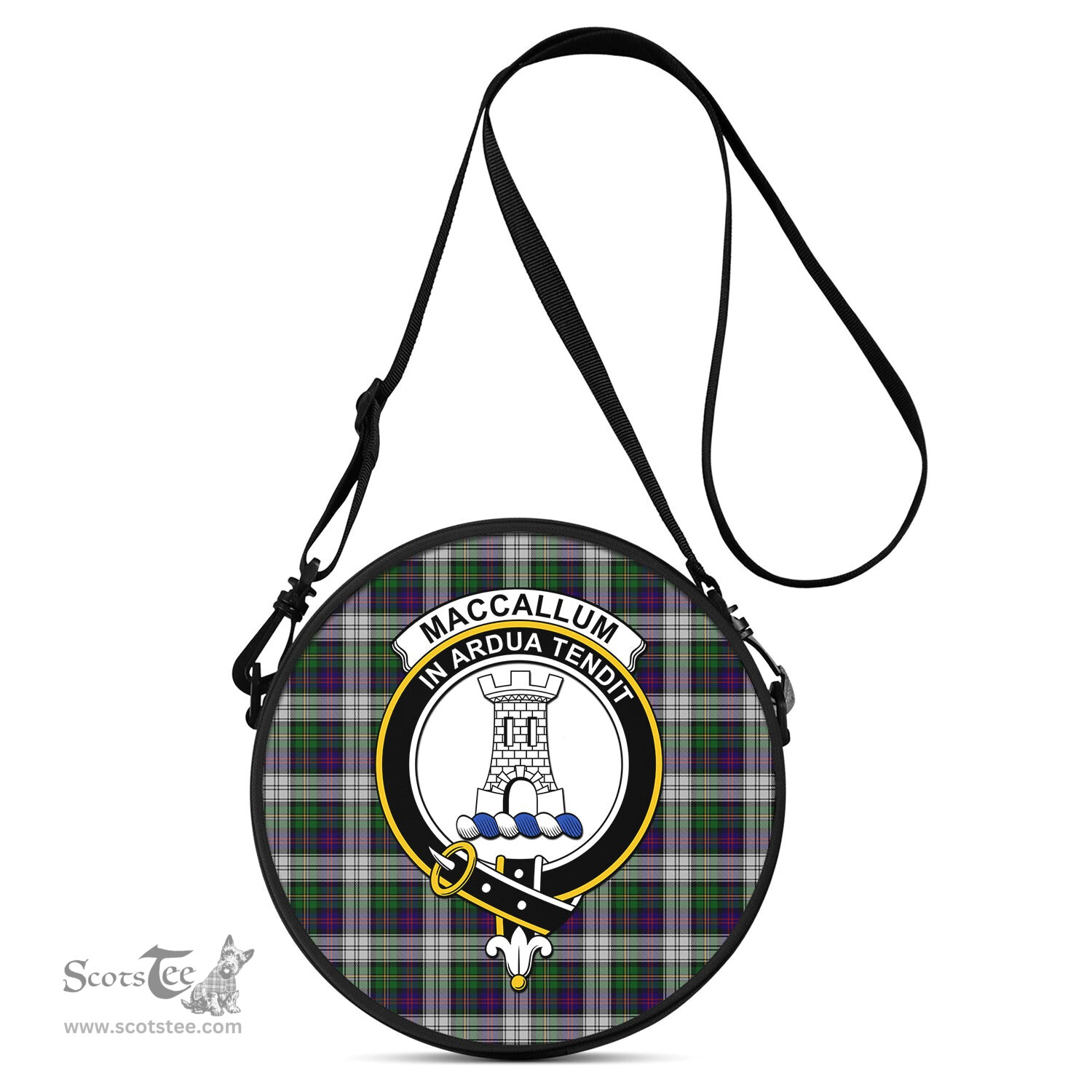 Scottish MacCallum Dress Tartan Round Crossbody Bags - Round Purse with Family Crest Scottish Plaid Tartan Plaid - ScotsTee - scotstee.com
