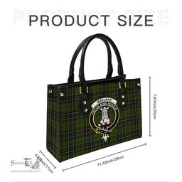 Scottish MacLean Hunting Tartan Leather Bag for Women with Family Crest Scottish Plaid Tartan Plaid - ScotsTee - scotstee.com