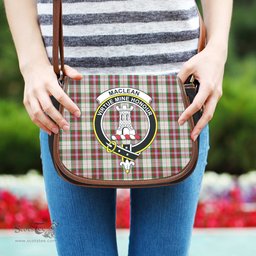 Scottish MacLean Dress Tartan Saddle Crossbody Bag with Family Crest Scottish Plaid Tartan Plaid - ScotsTee - scotstee.com
