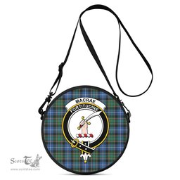 Scottish MacRae Hunting Ancient Tartan Round Crossbody Bags - Round Purse with Family Crest Scottish Plaid Tartan Plaid - ScotsTee - scotstee.com