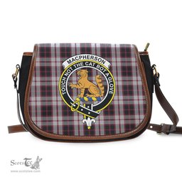 Scottish MacPherson Tartan Saddle Crossbody Bag with Family Crest Scottish Plaid Tartan Plaid - ScotsTee - scotstee.com