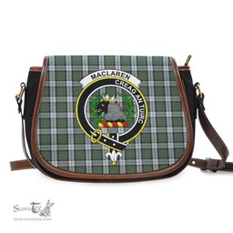 Scottish MacLaren Dress Tartan Saddle Crossbody Bag with Family Crest Scottish Plaid Tartan Plaid - ScotsTee - scotstee.com