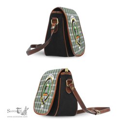 Scottish MacLaren Dress Tartan Saddle Crossbody Bag with Family Crest Scottish Plaid Tartan Plaid - ScotsTee - scotstee.com