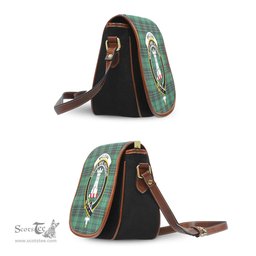 Scottish MacLean Hunting Ancient Tartan Saddle Crossbody Bag with Family Crest Scottish Plaid Tartan Plaid - ScotsTee - scotstee.com