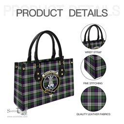 Scottish MacCallum Dress Tartan Leather Bag for Women with Family Crest Scottish Plaid Tartan Plaid - ScotsTee - scotstee.com