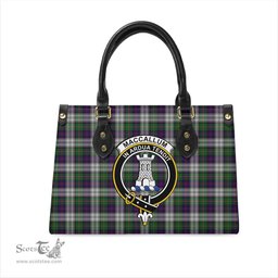 Scottish MacCallum Dress Tartan Leather Bag for Women with Family Crest Scottish Plaid Tartan Plaid - ScotsTee - scotstee.com