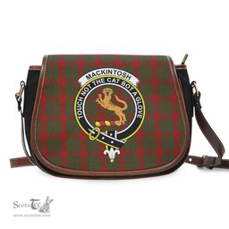 Scottish MacKintosh Red Tartan Saddle Crossbody Bag with Family Crest Scottish Plaid Tartan Plaid - ScotsTee - scotstee.com