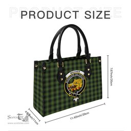 Scottish MacIver Hunting Tartan Leather Bag for Women with Family Crest Scottish Plaid Tartan Plaid - ScotsTee - scotstee.com