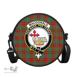 Scottish MacDonald of Kingsburgh Tartan Round Crossbody Bags - Round Purse with Family Crest Scottish Plaid Tartan Plaid - ScotsTee - scotstee.com