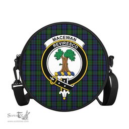 Scottish MacEwan Tartan Round Crossbody Bags - Round Purse with Family Crest Scottish Plaid Tartan Plaid - ScotsTee - scotstee.com