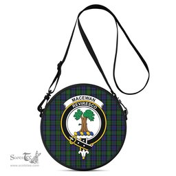 Scottish MacEwan Tartan Round Crossbody Bags - Round Purse with Family Crest Scottish Plaid Tartan Plaid - ScotsTee - scotstee.com