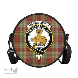 Scottish MacGillivray Hunting Ancient Tartan Round Crossbody Bags - Round Purse with Family Crest Scottish Plaid Tartan Plaid - ScotsTee - scotstee.com