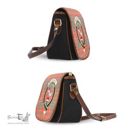 Scottish MacDougall Ancient Tartan Saddle Crossbody Bag with Family Crest Scottish Plaid Tartan Plaid - ScotsTee - scotstee.com