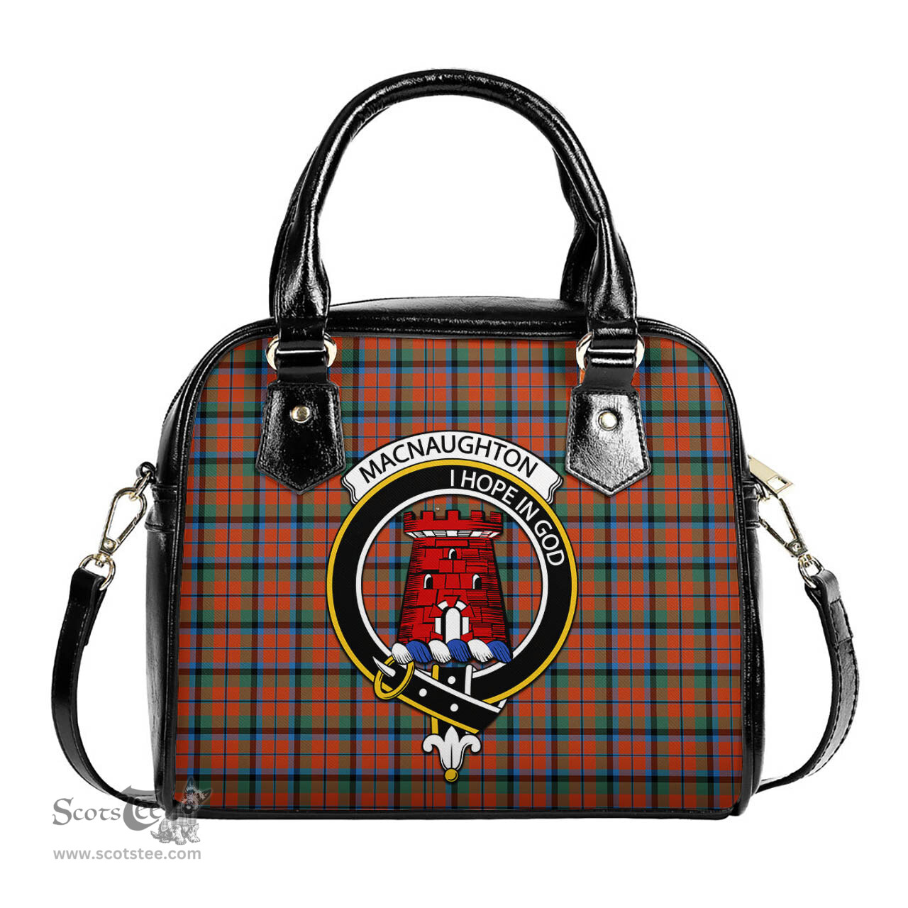 Scottish MacNaughton Ancient Tartan Shoulder Handbags with Family Crest Scottish Plaid Tartan Plaid - ScotsTee - scotstee.com