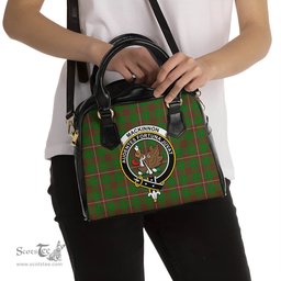 Scottish MacKinnon Hunting Modern Tartan Shoulder Handbags with Family Crest Scottish Plaid Tartan Plaid - ScotsTee - scotstee.com