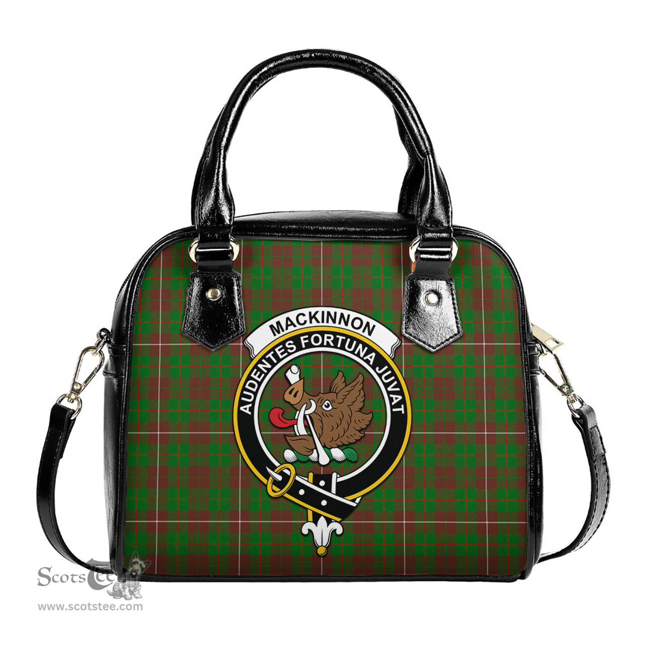 Scottish MacKinnon Hunting Modern Tartan Shoulder Handbags with Family Crest Scottish Plaid Tartan Plaid - ScotsTee - scotstee.com
