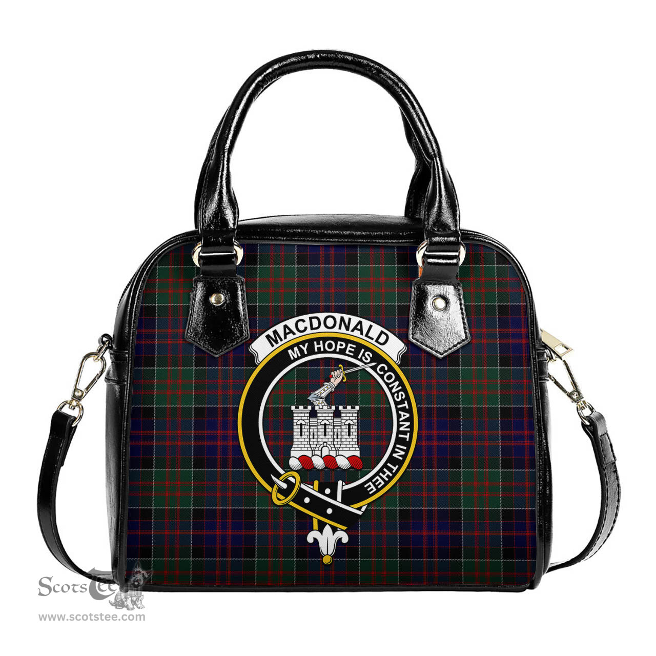 Scottish MacDonald of Clan Ranald Tartan Shoulder Handbags with Family Crest Scottish Plaid Tartan Plaid - ScotsTee - scotstee.com