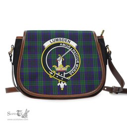 Scottish Lumsden Green Tartan Saddle Crossbody Bag with Family Crest Scottish Plaid Tartan Plaid - ScotsTee - scotstee.com