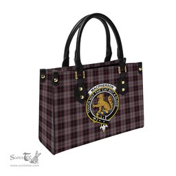 Scottish MacPherson Hunting Tartan Leather Bag for Women with Family Crest Scottish Plaid Tartan Plaid - ScotsTee - scotstee.com