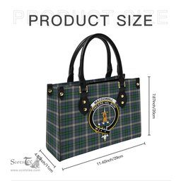 Scottish MacDowall Tartan Leather Bag for Women with Family Crest Scottish Plaid Tartan Plaid - ScotsTee - scotstee.com