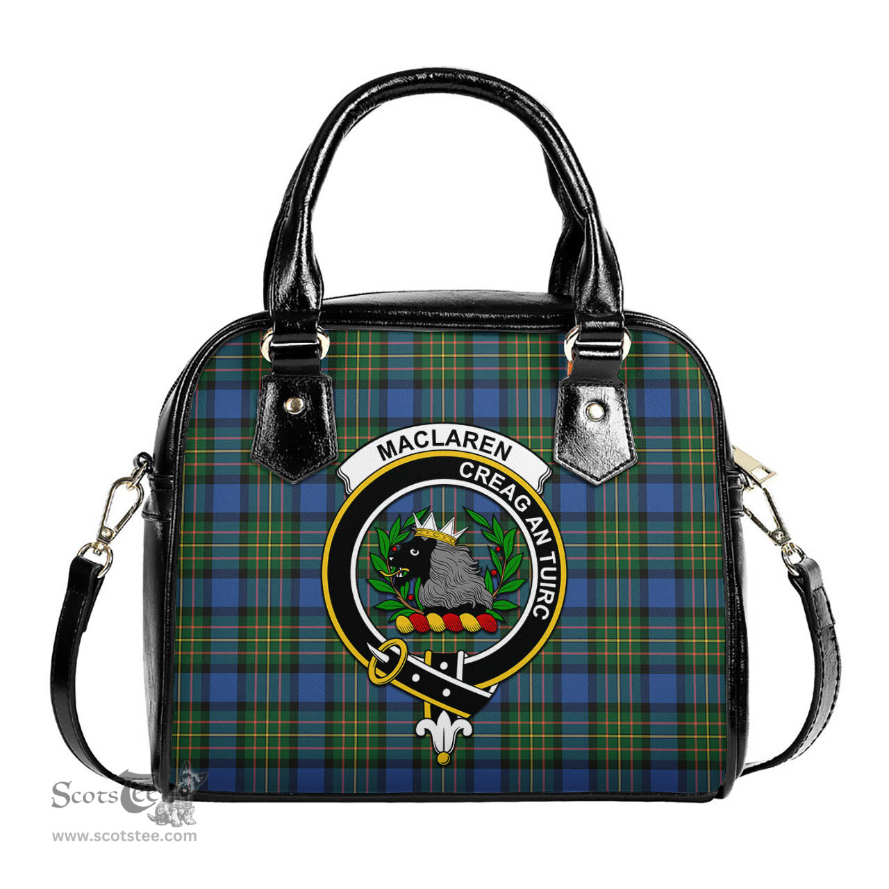 Scottish MacLaren Ancient Tartan Shoulder Handbags with Family Crest Scottish Plaid Tartan Plaid - ScotsTee - scotstee.com