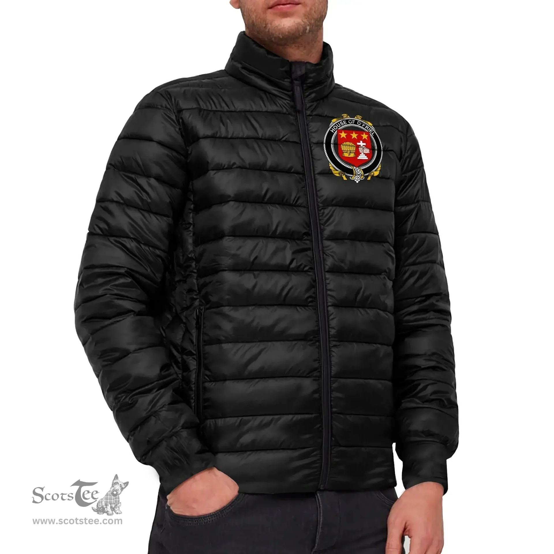 Scottish House of O'FRIEL Coat of Arms Family Crest Ireland Padded Jacket Irish Jackets