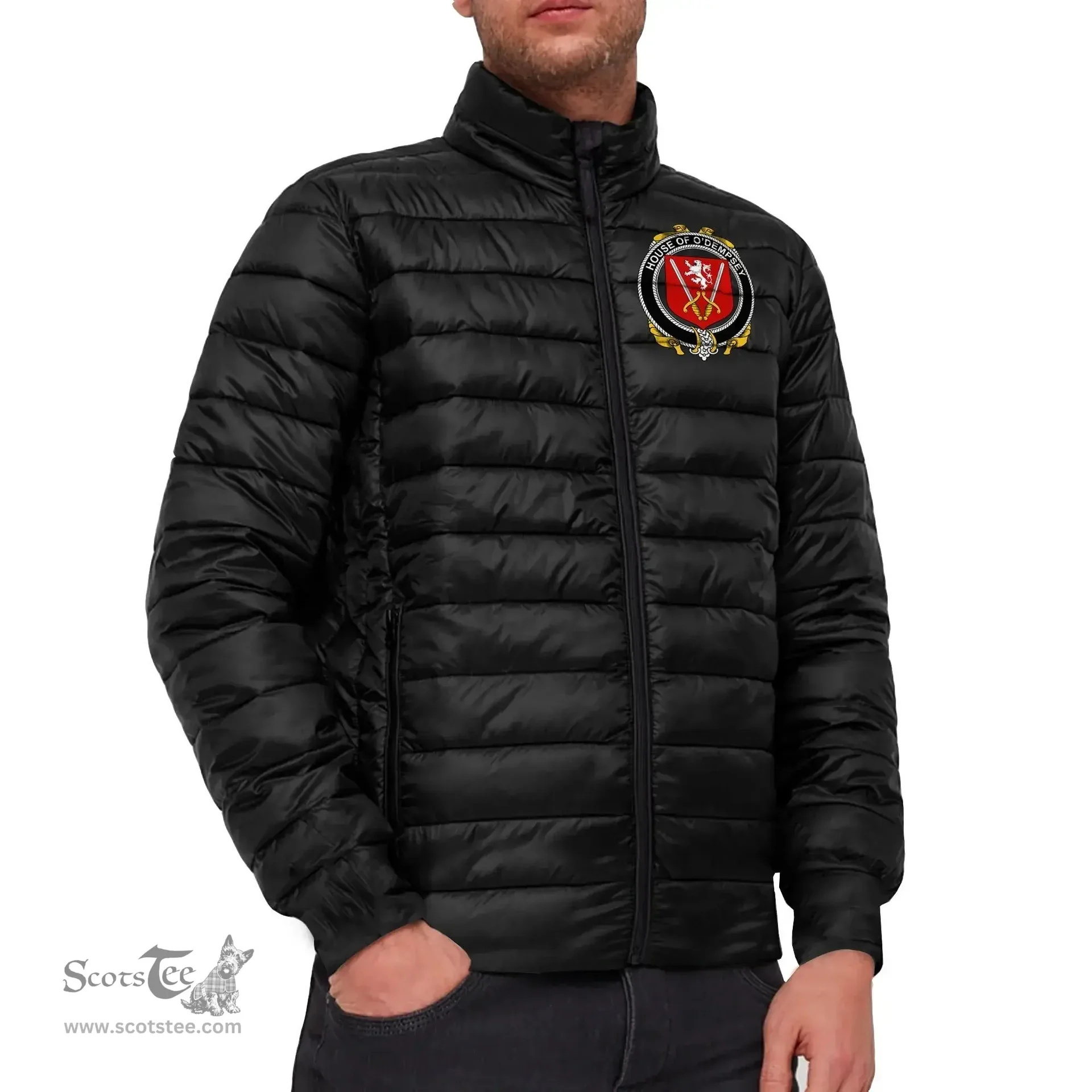 Scottish House of O'DEMPSEY Coat of Arms Family Crest Ireland Padded Jacket Irish Jackets