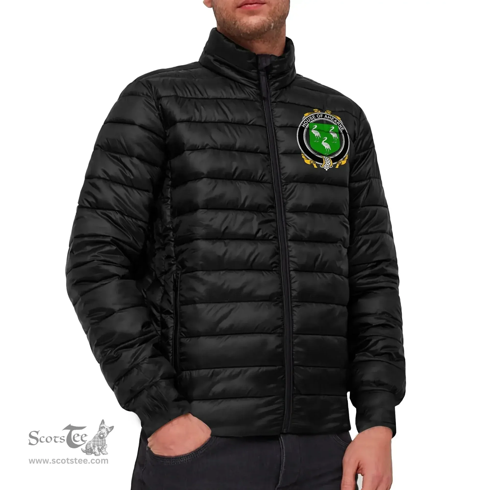 Scottish House of AHEARNE (Aherne) Coat of Arms Family Crest Ireland Padded Jacket Irish Jackets