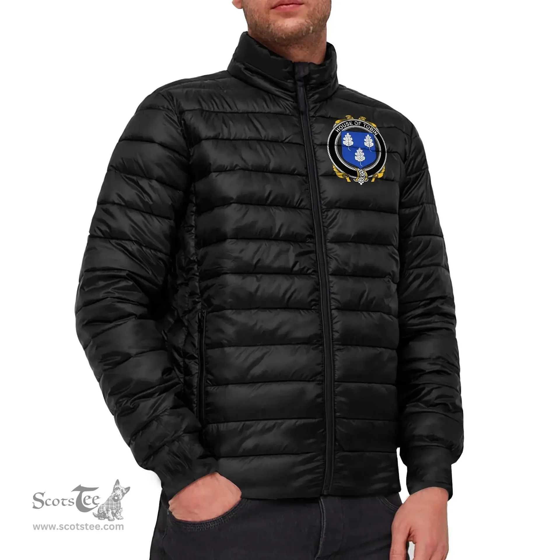 Scottish House of TOBIN Coat of Arms Family Crest Ireland Padded Jacket Irish Jackets