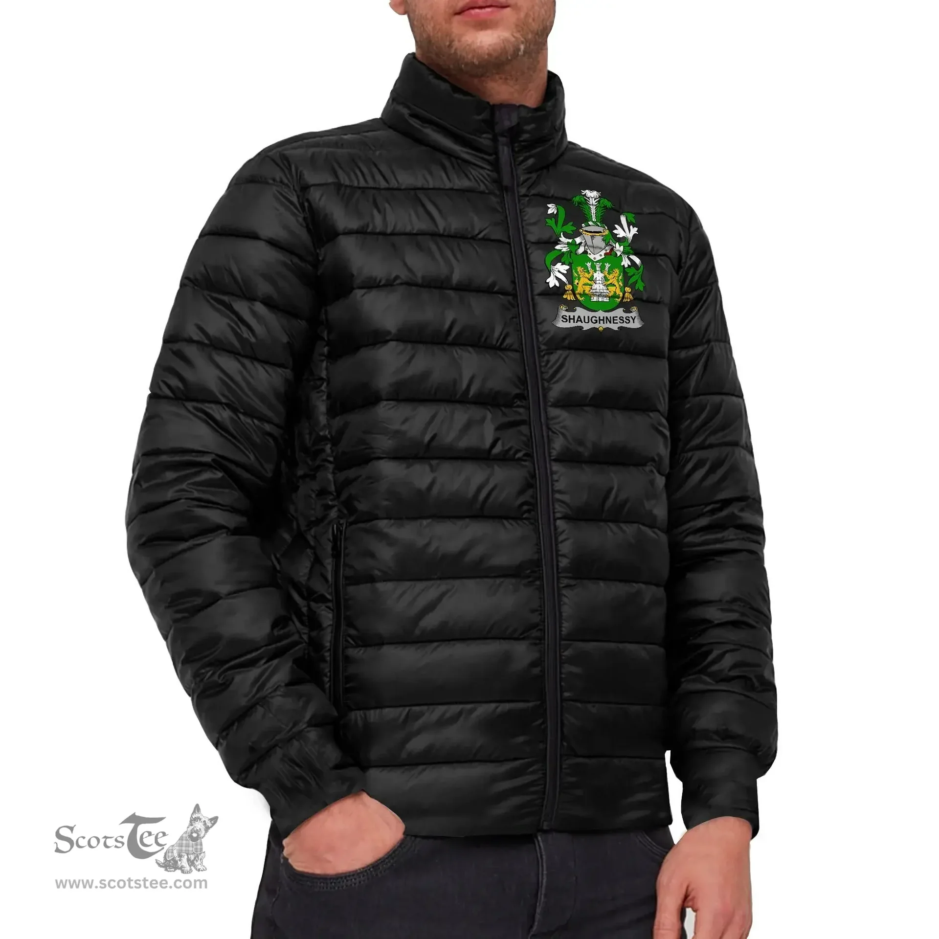 Scottish Shaughnessy or O'Shaughnessy Coat of Arms Family Crest Ireland Padded Jacket Irish Jackets