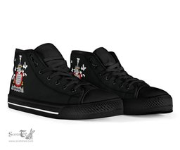 Irish Barnewall Coat of Arms Family Crest Ireland High Top Shoes (Women's/Men's) Black/ White Irish Shoes