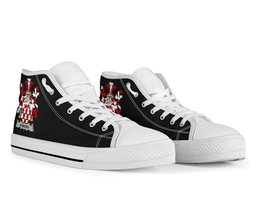 Irish Armory Coat of Arms Family Crest Ireland High Top Shoes (Women's/Men's) Black/ White Irish Shoes