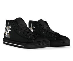 Irish Ashborne Coat of Arms Family Crest Ireland High Top Shoes (Women's/Men's) Black/ White Irish Shoes