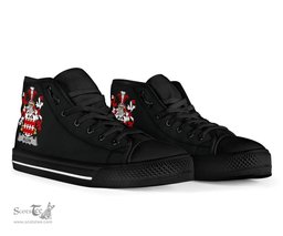 Irish Allyn Coat of Arms Family Crest Ireland High Top Shoes (Women's/Men's) Black/ White Irish Shoes