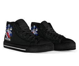 Irish Annesley Coat of Arms Family Crest Ireland High Top Shoes (Women's/Men's) Black/ White Irish Shoes