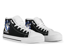 Irish Bernard Coat of Arms Family Crest Ireland High Top Shoes (Women's/Men's) Black/ White Irish Shoes