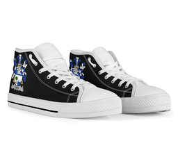 Irish Coey or McCoey Coat of Arms Family Crest Ireland High Top Shoes (Women's/Men's) Black/ White Irish Shoes