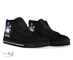 Irish Cahill or O'Cahill Coat of Arms Family Crest Ireland High Top Shoes (Women's/Men's) Black/ White Irish Shoes