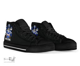 Irish Cook Coat of Arms Family Crest Ireland High Top Shoes (Women's/Men's) Black/ White Irish Shoes