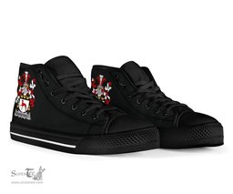 Irish Bradstreet Coat of Arms Family Crest Ireland High Top Shoes (Women's/Men's) Black/ White Irish Shoes