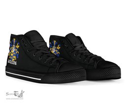 Irish Cromwell Coat of Arms Family Crest Ireland High Top Shoes (Women's/Men's) Black/ White Irish Shoes