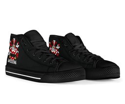 Irish Blacke Coat of Arms Family Crest Ireland High Top Shoes (Women's/Men's) Black/ White Irish Shoes