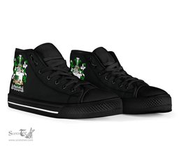 Irish Callaghan or O'Callaghan Coat of Arms Family Crest Ireland High Top Shoes (Women's/Men's) Black/ White Irish Shoes