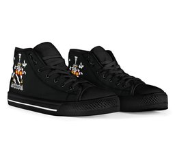 Irish Clements Coat of Arms Family Crest Ireland High Top Shoes (Women's/Men's) Black/ White Irish Shoes