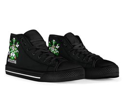 Irish Colinson Coat of Arms Family Crest Ireland High Top Shoes (Women's/Men's) Black/ White Irish Shoes