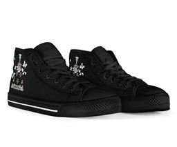 Irish Forstall Coat of Arms Family Crest Ireland High Top Shoes (Women's/Men's) Black/ White Irish Shoes