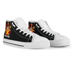 Irish Farren or O'Farren Coat of Arms Family Crest Ireland High Top Shoes (Women's/Men's) Black/ White Irish Shoes