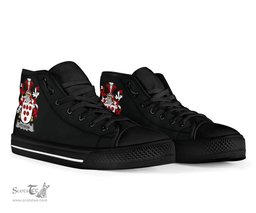 Irish Fitz-Row Coat of Arms Family Crest Ireland High Top Shoes (Women's/Men's) Black/ White Irish Shoes