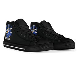 Irish Dehany Coat of Arms Family Crest Ireland High Top Shoes (Women's/Men's) Black/ White Irish Shoes